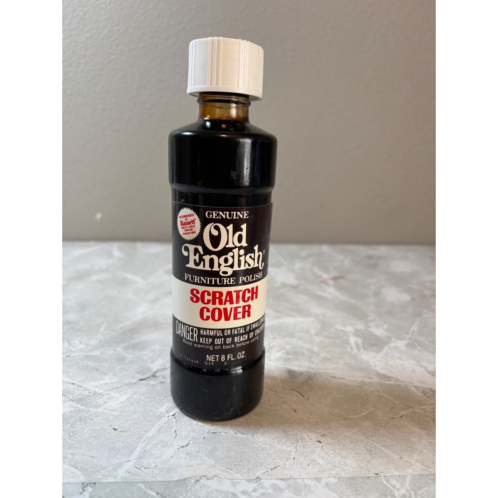 Old English Furniture Polish Scratch Cover for Dark Woods 8 fl oz Bottle Vintage